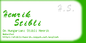 henrik stibli business card